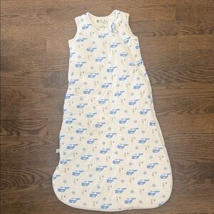Kyte BABY White and Blue Whale Print Sleep Sack